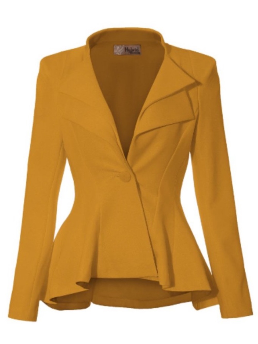 Hybrid & company 3X Ochre Draped Dark Mustard Yellow Blazer